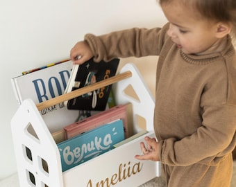Playroom Decor Box for Books, Nursery Small Bookshelf, Toddler Bookcase, Cute Storage For Books, Toys Organization, Box for Books