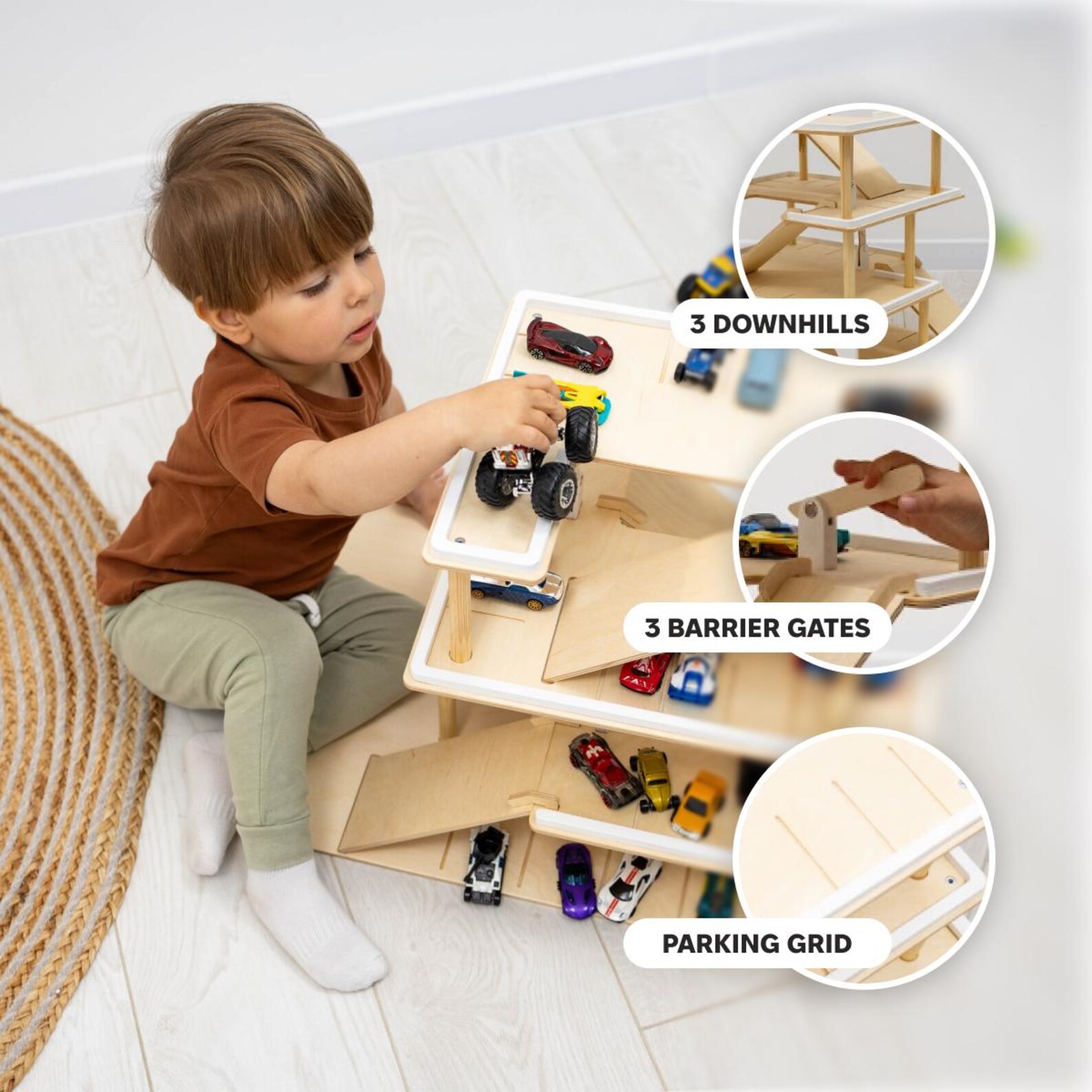 Toy Garage Car Ramp, Toddler Birthday Gift, Toy Car Parking Garage ...