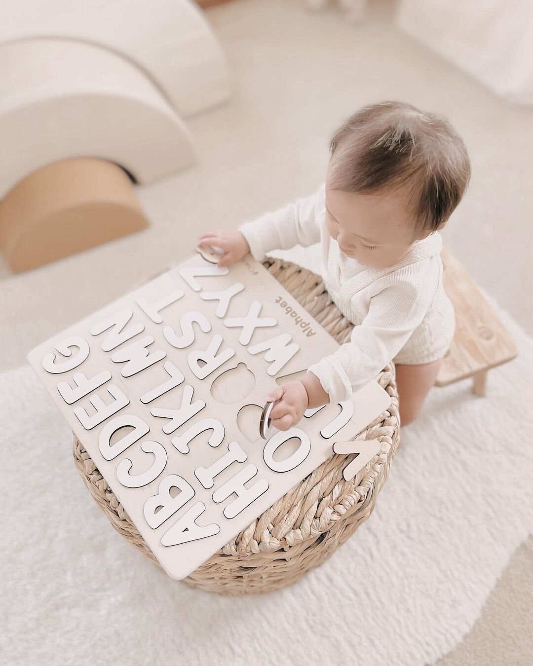 Wooden Alphabet Puzzle ABC Board Puzzle Learn Letters - Etsy