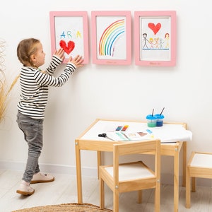 Children Art Frames, Nursery Frame, Children Drawings Frames, Picture Frames, Kids Artwork, Kids Painting Storage, Easy Change Drawings image 10