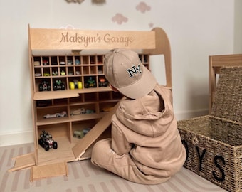 Personalized Toy Car Garage, Toy Car Parking Garage, Montessori Toy Car Storage, Toy Garage Car Ramp, Toddler Birthday Gift