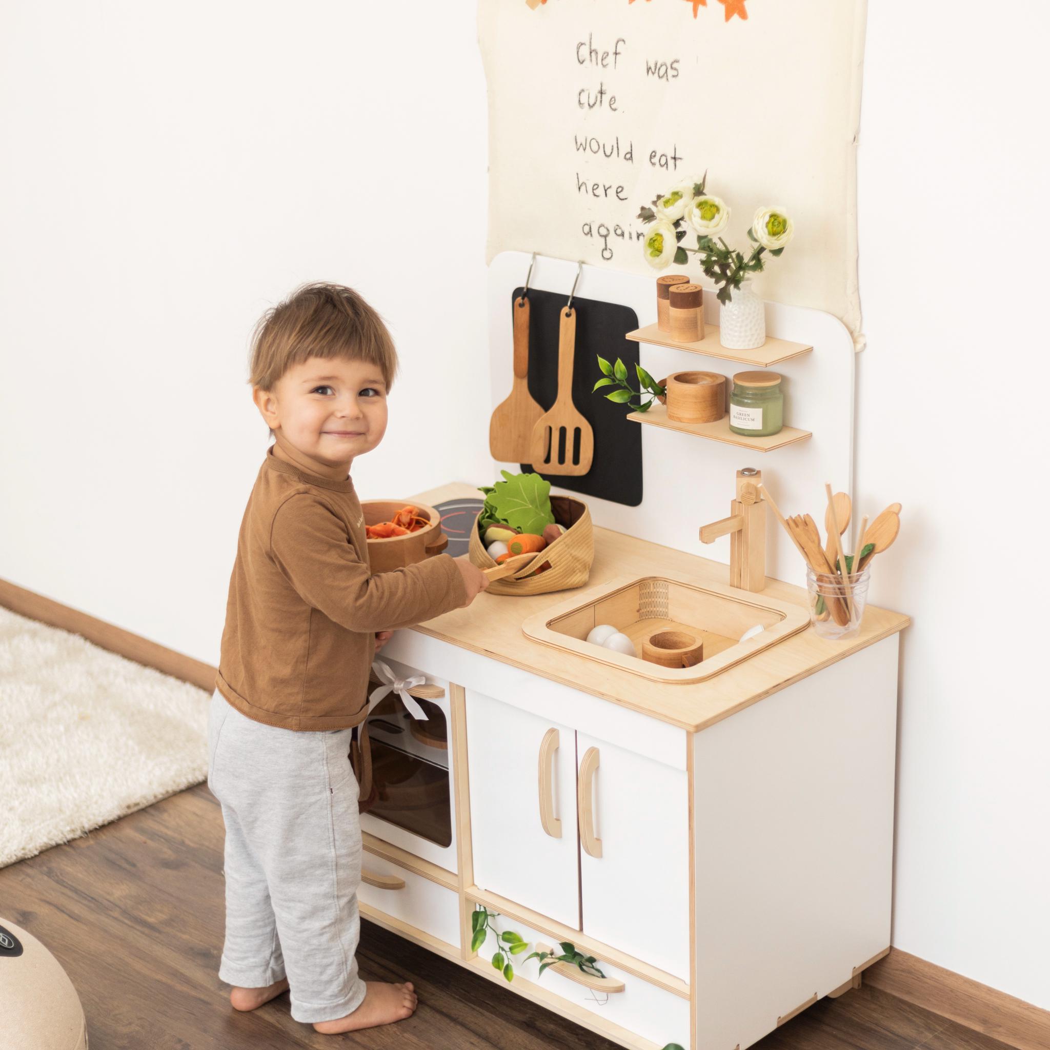 Cucina Giocattolo In Legno Per Bambini – Set Biscotti Da Tagliare Con Adesivi, 24 Pezzi, Gioco Educativo Montessori, 2-4 Anni - 2