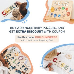 Nieuwe baby cadeau houten naam puzzel voor peuter Montessori puzzel, eerste verjaardagscadeau voor baby jongen baby meisje, houten speelgoed, aangepast cadeau voor kinderen afbeelding 10