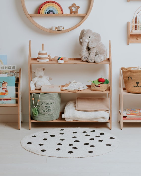 Montessori Shelves for Toys, Baby Room Decor, Minimalist Kid Shelf