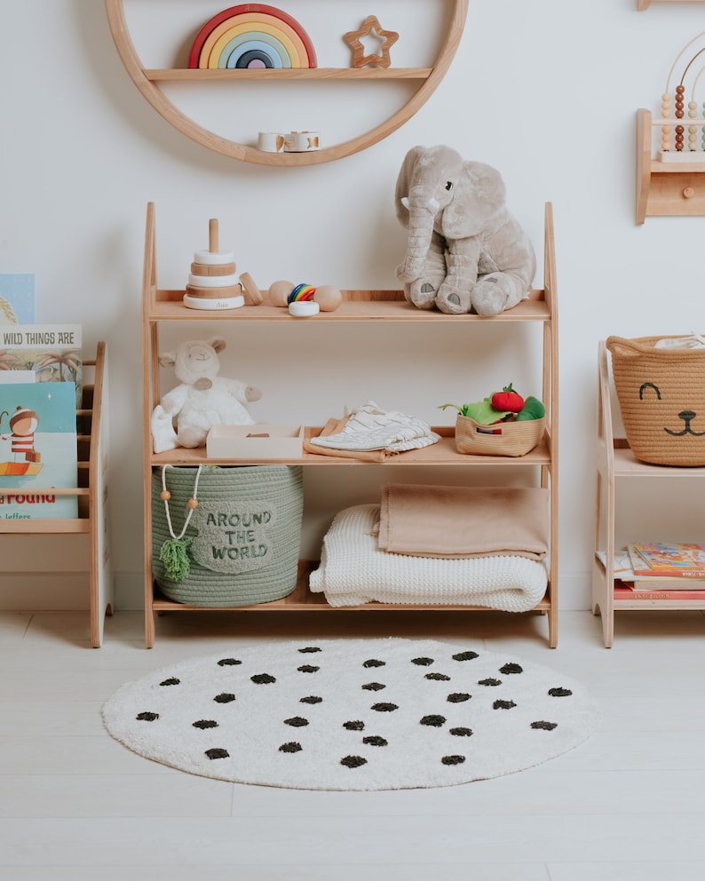 Montessori Toy Shelf Wood Open Shelf for Toddler Playroom Etsy