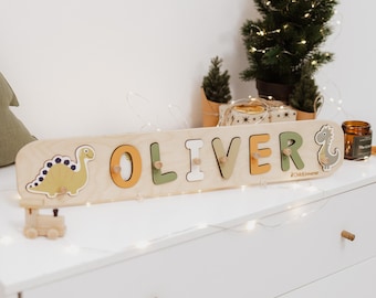 Rompecabezas de madera con nombre, regalo de primer cumpleaños para bebé niño, juguetes con temática de coches, coches de policía y bomberos, rompecabezas Montessori para niños pequeños, regalo de cumpleaños