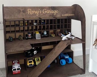 Toy Car Parking Garage, Toy Garage Car Ramp, Toddler Birthday Gift, Personalized Toys for Boys, Montessori Toy Car Storage