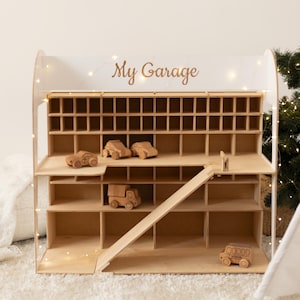 Toy Garage Car Ramp, Toddler Birthday Gift, Personalized Toy Car Garage, Toy Car Parking Garage, Montessori Toy Car Storage