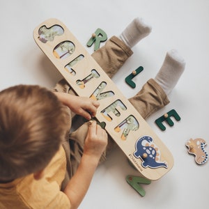 Rompecabezas con nombre personalizado, regalo personalizado para bebé, juguetes de madera Montessori, regalo para bebé niño y niña, decoración para baby shower, decoración de guardería, regalo para niño