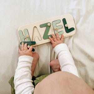 Baby Shower Gift Personalized Name Puzzle First Birthday Gift for Kids Custom Toddler Toys Wooden 1st Birthday Child Gift Montessori Puzzle