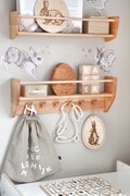 Nursery Shelves, Kids Bookshelf Wall Mount, Montessori Furniture, Childs Shelf with Hooks, Toddler Bookcase Nursery Wall Art Baby Room Decor