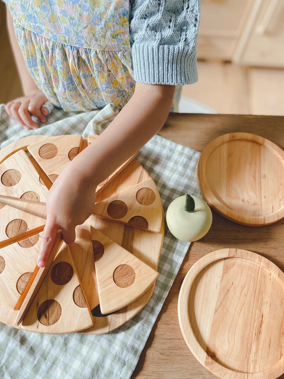 Wooden cutting board toy for children to play kitchen, pretend