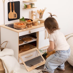 Pots And Pan Set WHOHOLL Wooden Play Food For Kids Play Kitchen