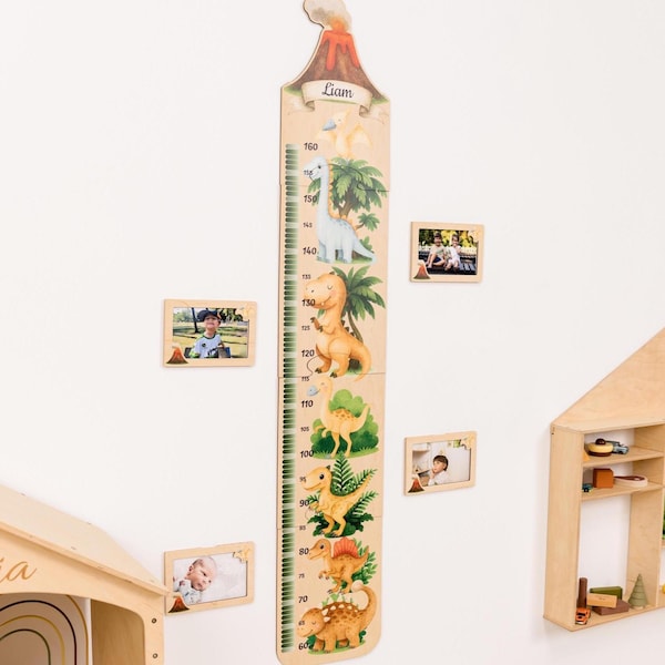 Dinosaur Nursery Decor, Kids Growth Chart cm or ft, Baby Height Tracker, First Birthday Gift for Boy,  Grandson Gifts, Wall Ruller for Kid