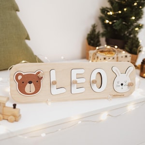 Rompecabezas con nombre personalizado, juguetes de madera, juguetes Montessori de madera, regalo para bebé, regalo personalizado para niños, rompecabezas con nombre personalizado, regalo neutro para niños