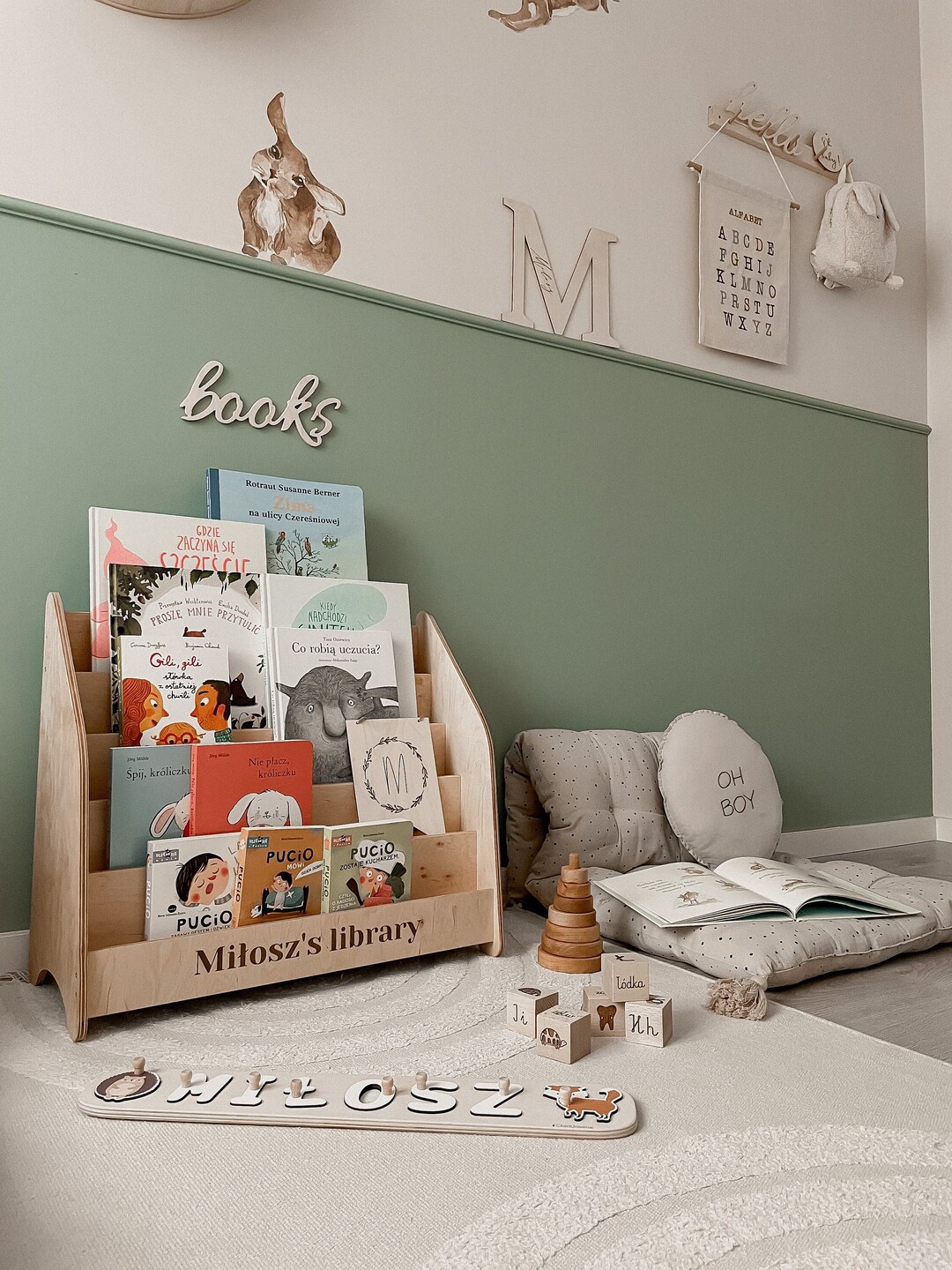 Montessori Bookshelf, Libreria Montessori Furniture, Custom Bookshelf, Playroom Decor, Nursery