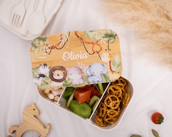 Portable Bento Lunch Box, Divided Food Storage Container, Leakproof Reusable Lunchbox for School, Work, Picnic or Travel