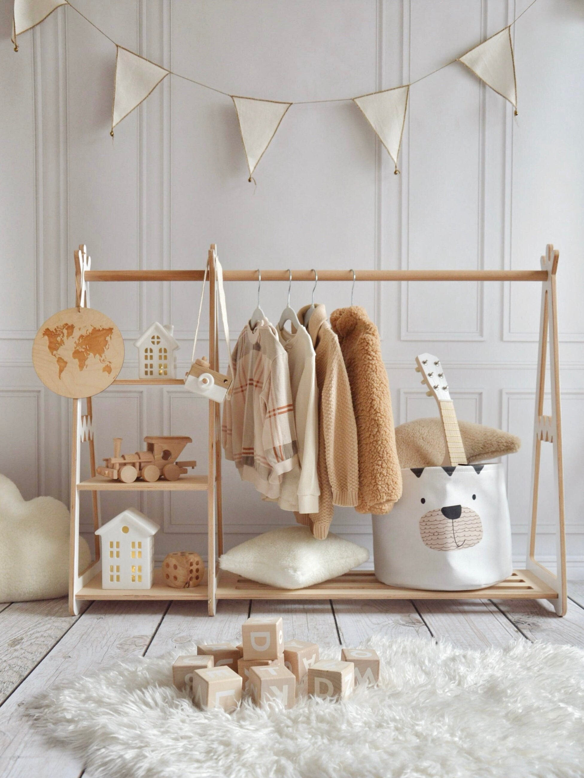 Baby Clothes Rack Storage DIY for Nursery