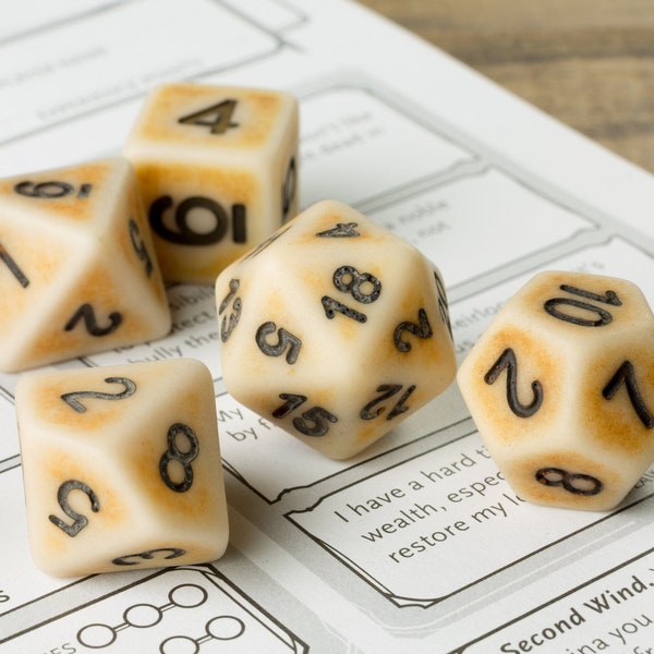 Bone Dnd Dice Etsy