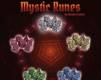 Mystic Runes Dice Gachapon - Get a Random Dice Capsule - Each Capsule Contains Full Set of 7 Dice by Wooden Golem