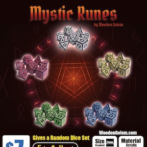 Mystic Runes Tärningsset Gachapon - Slumpmässig 7 Tärningskapsel