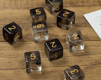 D6 Resin Dice for DnD Spell Slot Trackers (Set of 9, 10, or 30) / Numbered 16mm D6 Dice