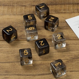 D6 Resin Dice for DnD Spell Slot Trackers Set of 9, 10, or 30 / Numbered 16mm D6 Dice image 1