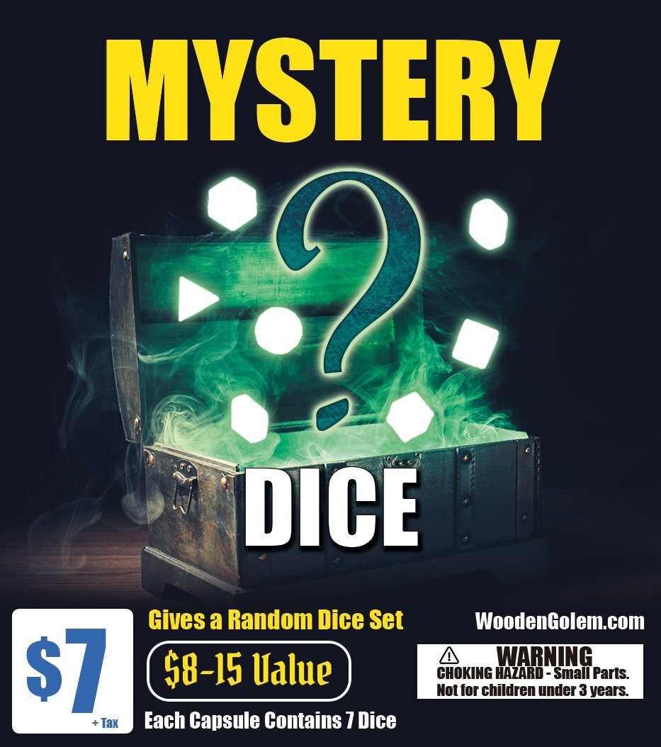 Mystery Dice Gachapon - Get a Random Dice Capsule - Each Capsule Contains Full Set of 7 Dice by Wooden Golem