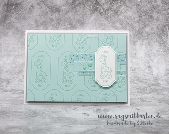 Birth Card, Baby Card, Boy, Girl, Handmade Greeting Card, Stampin' UP!