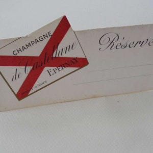 CASTELLANE Champagne - Carta di prenotazione Tavolo ristorante / Cabaret RARO