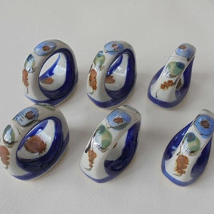 6 NAPKIN RINGS signed K P MEXICO - Made by old Mexican crafts