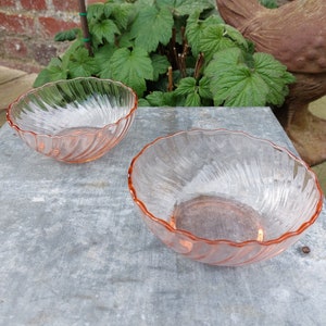 ARCOROC pink bowls - Made in FRANCE 2 copies - Vintage 60s