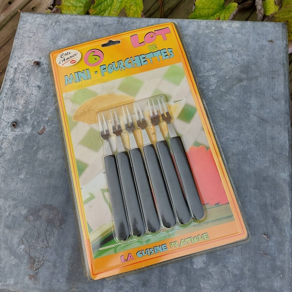 Set mini-fourchettes Vintage avec son carton de présentation Lot de 6