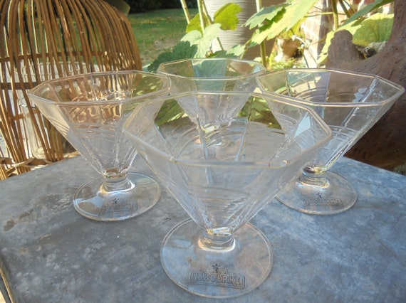Lot De 4 Coupes à Glace Vintage IJBOERKE - Design Bistrot Des Années 70/80 - Comme Neuves