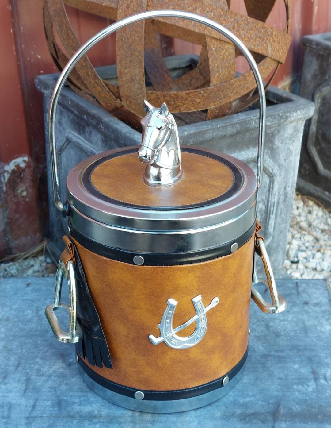 ICE BUCKET HORSE With Beautiful Dressing Seventies Etsy