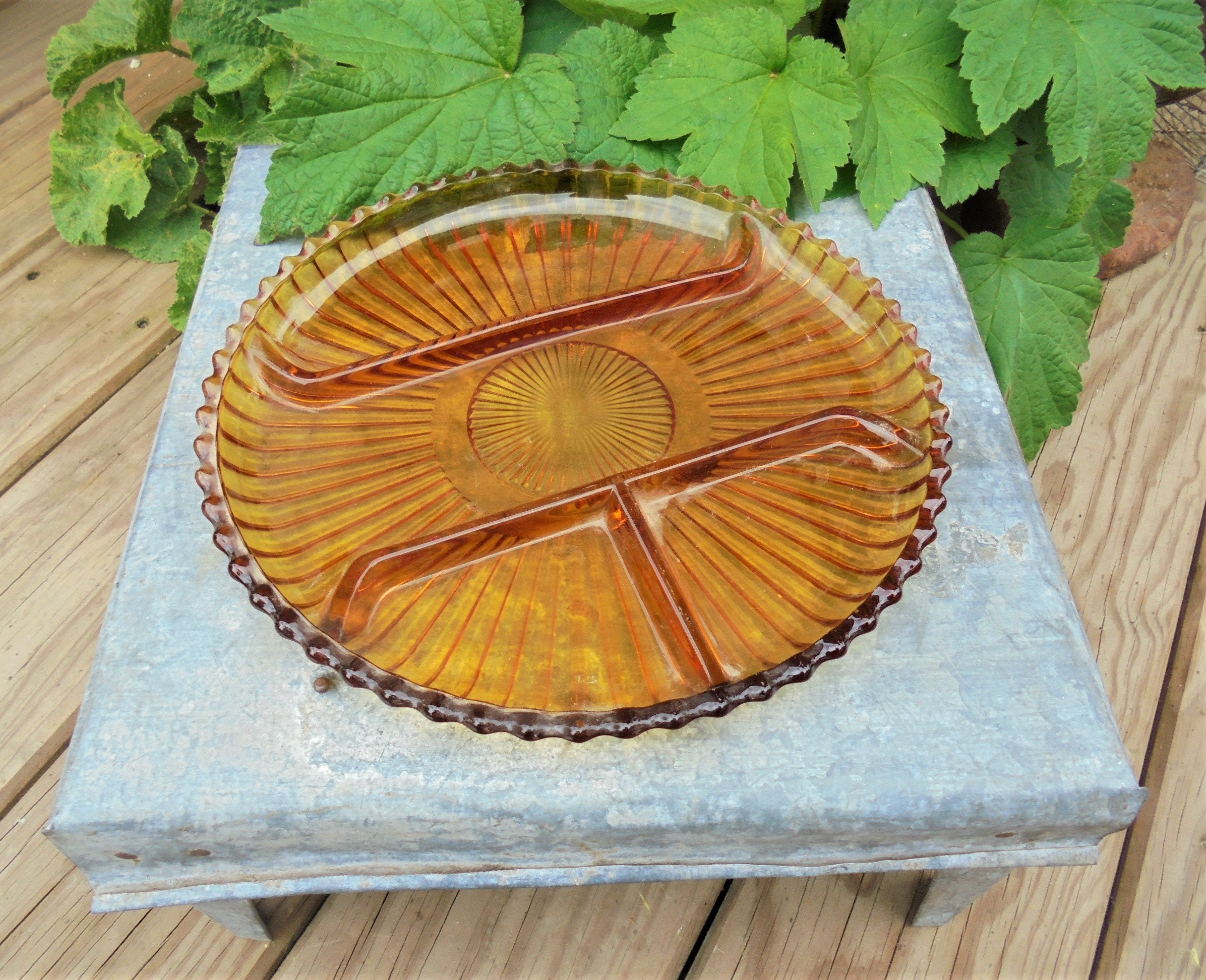 Plat Compartiments Ambre Du Type Vereco