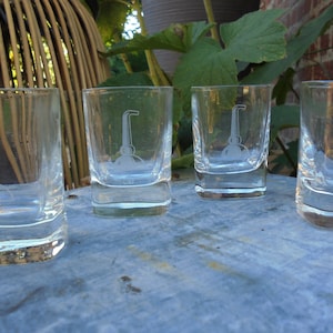 DRUMS WHISKY glasses GA inlay in 4 copies