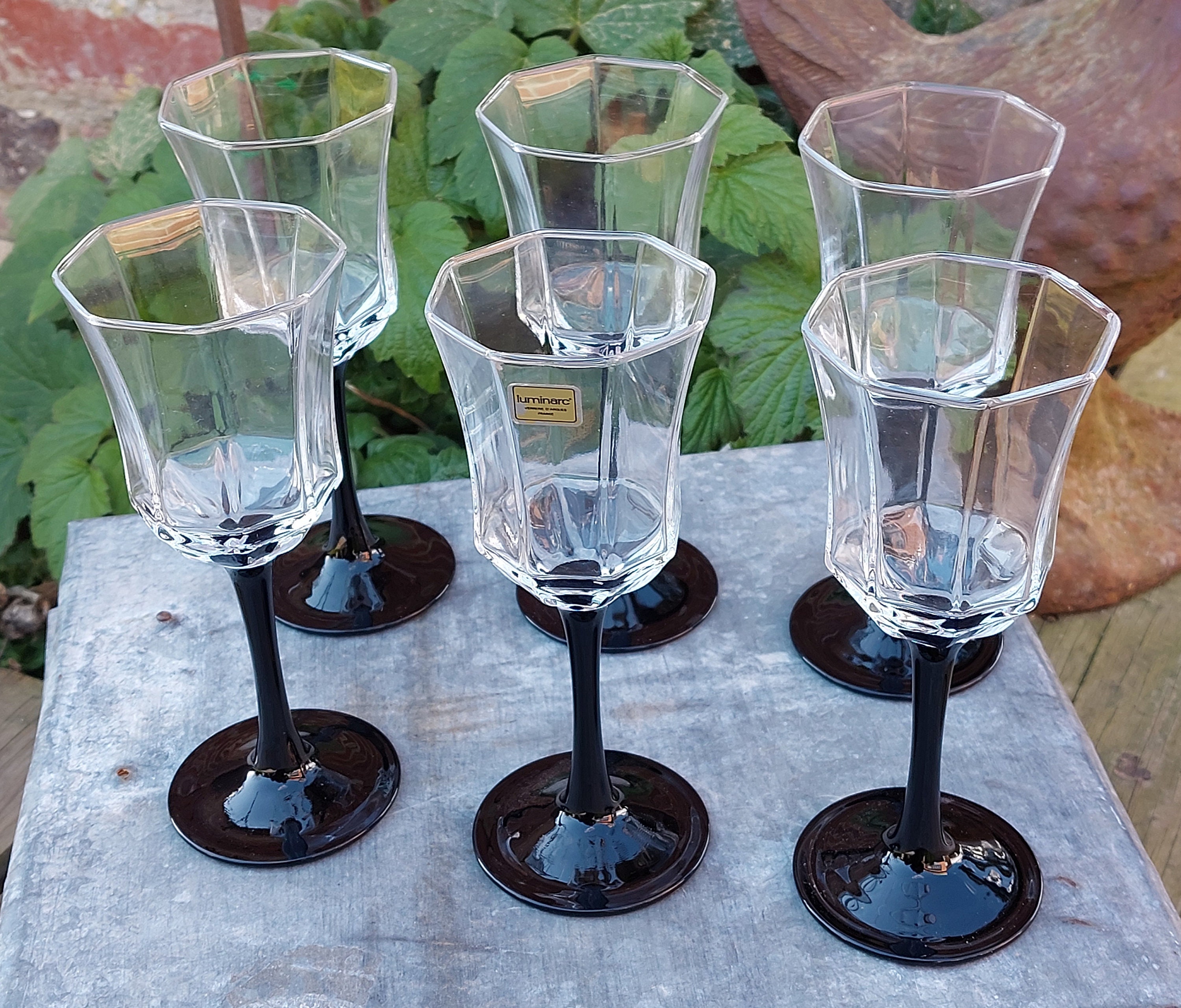 Verres Vin Luminarc France Gamme Octime en 6 Exemplaires - Mention Esso