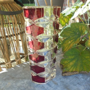 FRANCE ruby vase - Small format in thick glass - Vintage 70s