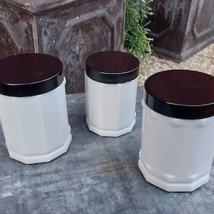 PHARMACY POT (3) for ointment - made from Opaline for vintage bathroom decor