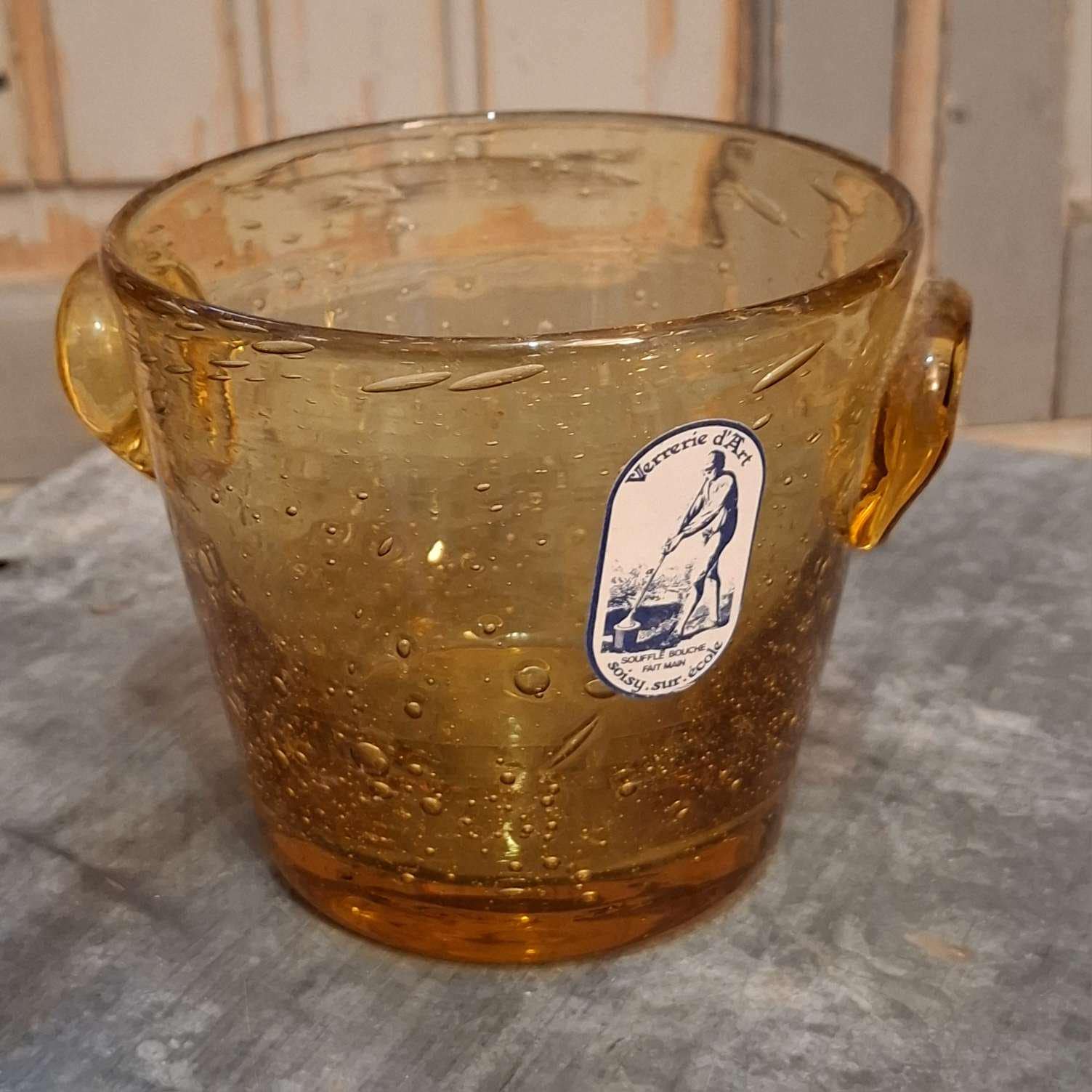Soliflore Ancien Rose Moucheté - Verrerie Soufflée Bouche - Art De Soisy Sur Ecole