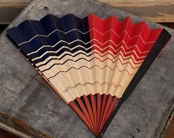 Advertising fan Le Printemps Paris - V. ESPI - Blue White Red - Liberation 1945