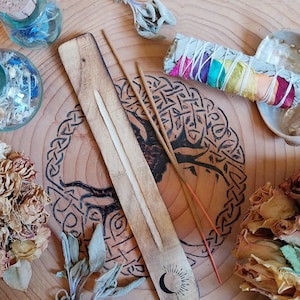 lunar incense holder - wooden incense holder