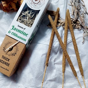 jasmine and olibanum incense - green tree incense - natural incense - fumigation and purification