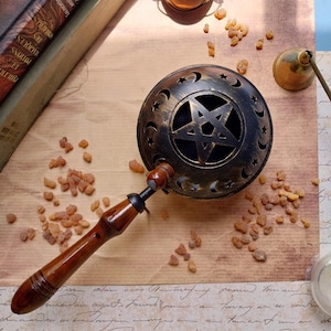 incense burner - resin incense - pentagram incense burner