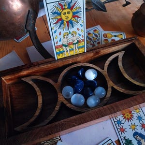 porte-carte de tarot en bois  - divination rituel