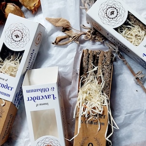 lavender and olibanum incense - green tree incense - natural incense - lavender flower - soothing fumigation