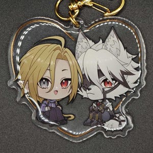 Lycaon Hugo Zenless Zone Zero Gold Foil Acrylic Charm