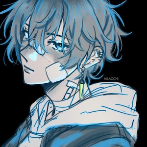 Blueish Original Character Print
