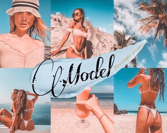 Filtro de edición de fotos preestablecido para dispositivos móviles de Lightroom, color rosa y azul, para viajes, bloggers y verano.